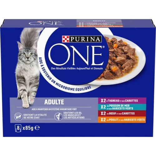 PURINA Effilés en Sauce pour chat adulte - 4 variétés - 8x85g