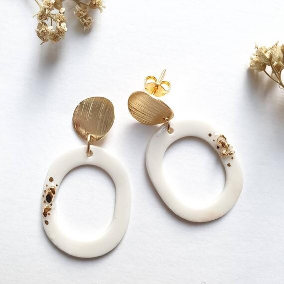 Grandes boucles d'oreilles pendantes gold 