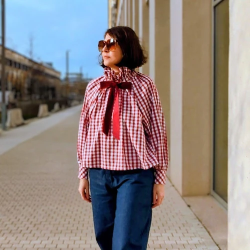 PATRON DE COUTURE PDF BLOUSE COL MONTANT COULISSÉ MOORE