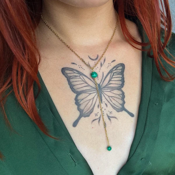 Arya - Collier avec des perles en pierre naturelle (personnalisable) - Doré/Argenté