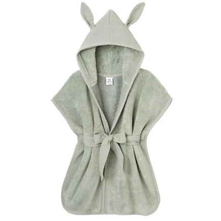 Peignoir bambou et gaze de coton Vert de gris - BB&CO