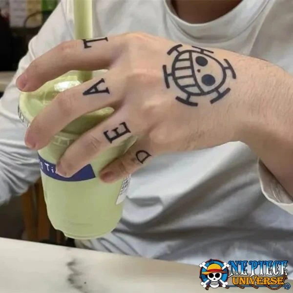 Trafalgar Law Hand Tattoo DEATH Sticker Cosplay | One Piece Universe Store