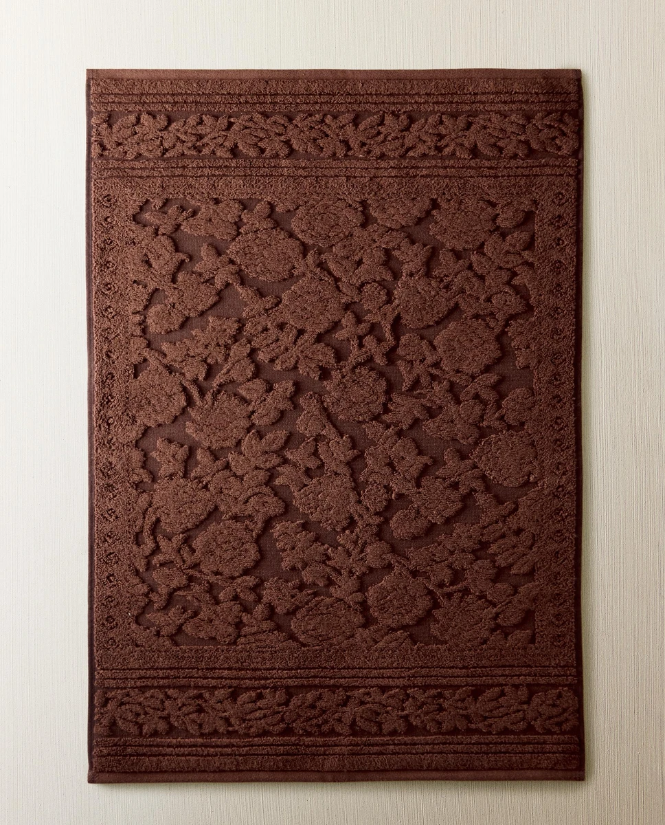 TAPIS DE BAIN JACQUARD FLEURI