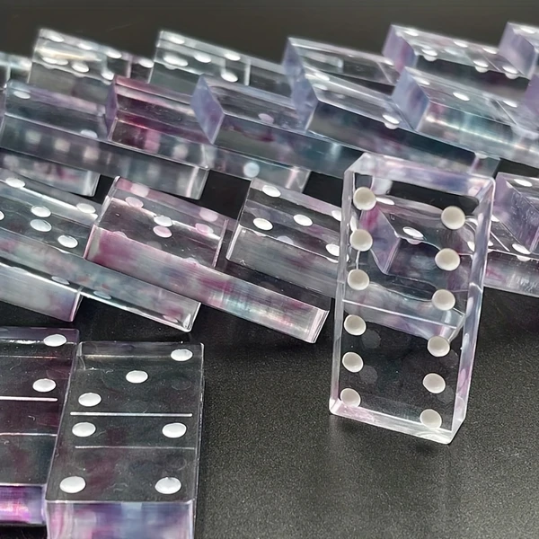 28pcs planches domino en résine transparente design dégradé - Temu France