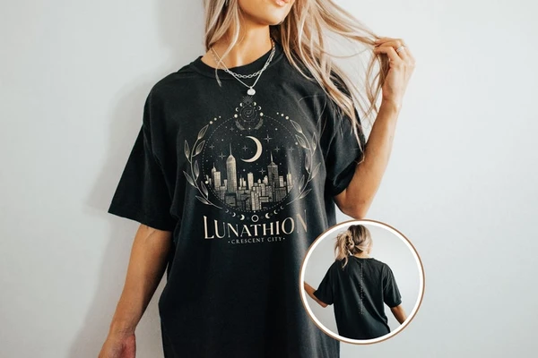 -shirt Crescent City | Cadeau Lunathion | HOFAS, HOEAB, HOSAB | Idée cadeau pour amoureux des livres | Cadeau livresques | T-shirt couleur confort | Merchandising Booktok