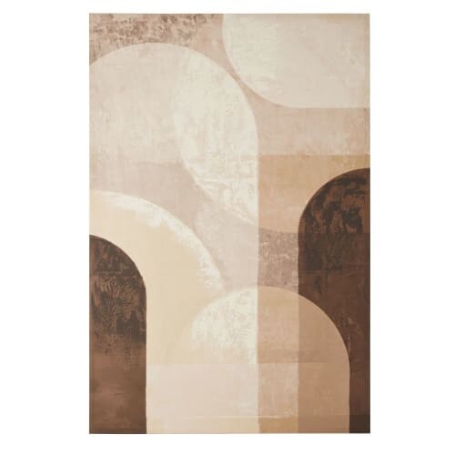 Toile imprimée et peinte marron et blanche 80x120 | Maisons du Monde