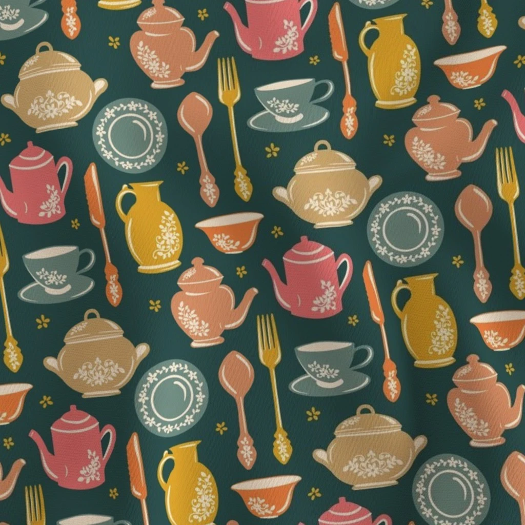 Fabric in Vintage Porcelain Charm -Sunset Sips-Small