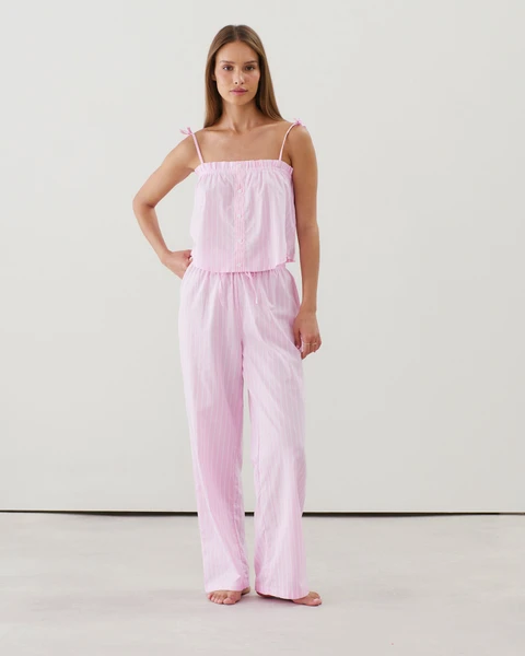 Pantalon à rayures en coton