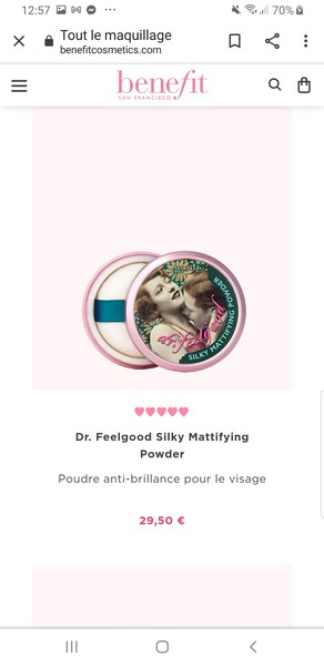 Poudre visage anti-brillance Dr. Feelgood Silky Mattifying Powder | Benefit Cosmetics