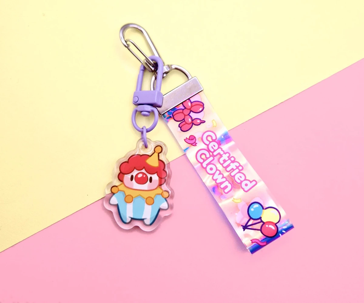 Certified Clown Lanyard Circus Holographic Keychain