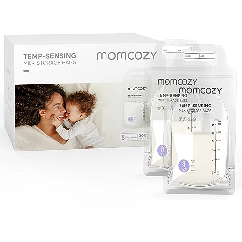 Momcozy Sachets de Congélation Lait Maternel 180mL - Lot de 200 Poches Stériles avec Double Fermeture Étanche | Conservation Hygiénique Allaitement + Stockage Réfrigéré | Votre wishlist sur Listy