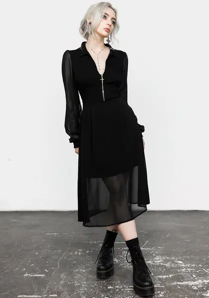 Nancy Sheer Midi Shirt Dress