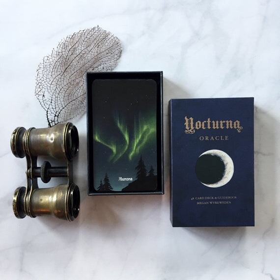 Nocturna Oracle deck, 48 card deck with guidebook, night, moon, dark nature based divination deckN