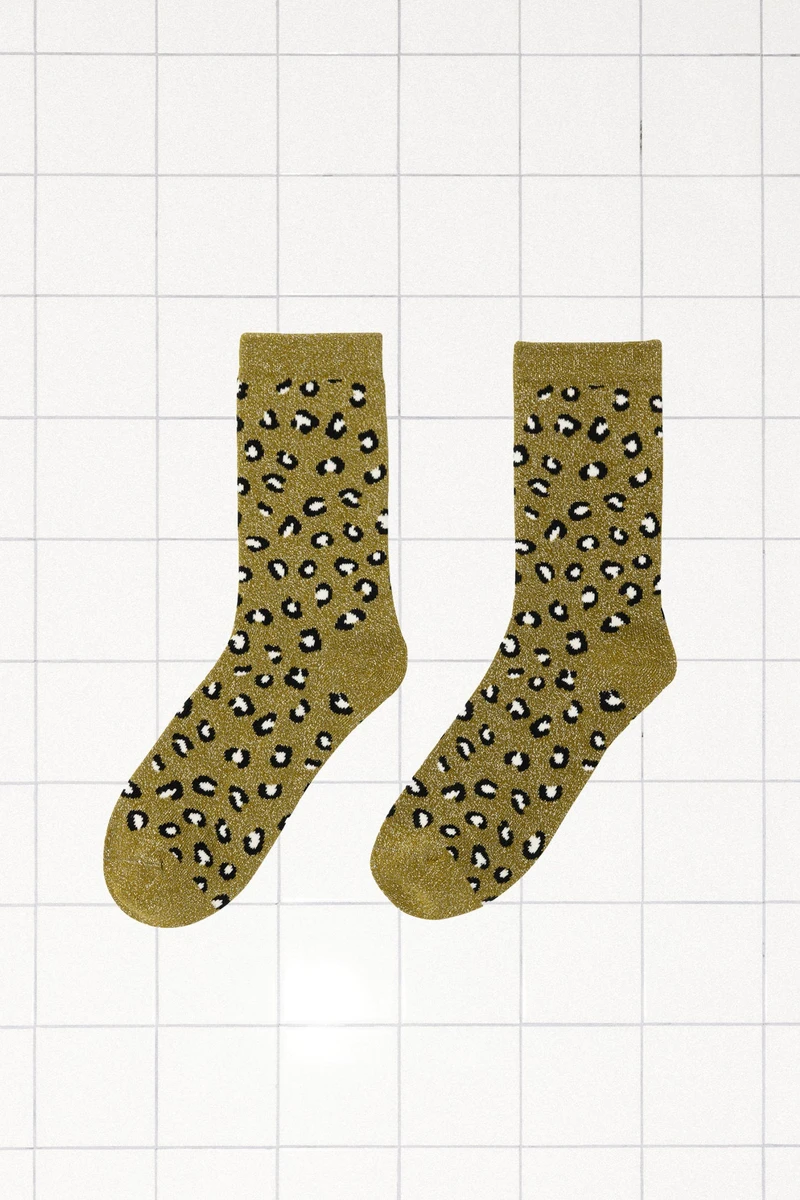Chaussettes léopard paillettes