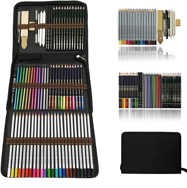 Crayon fusains pastel STABILO CarbOthello Coffret bois 60 crayons