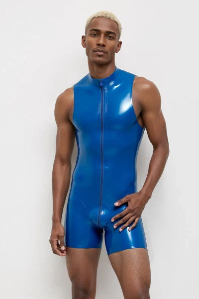 Combinaison de surf sans manches en latex avec fermeture éclair pour homme