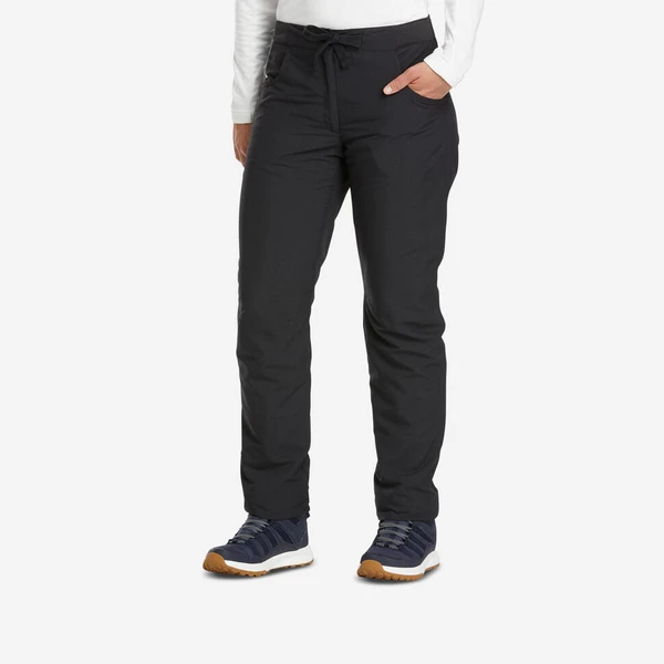 Pantalon de randonnée chaud déperlant femme, NH100 noir