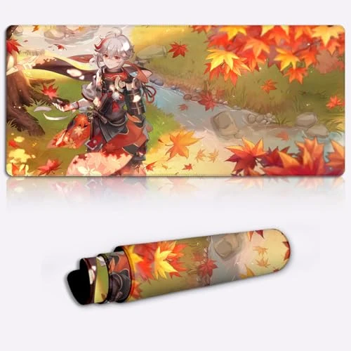 Tapis Souris pour Clavier Genshin Impact Kaedehara Kazuha XL Tapis Souris (80 x 30 x 0,3) cm Grand Tapis Souris étendu Tapis Bureau Clavier d'ordinateur Tapis Souris Tapis Bureau