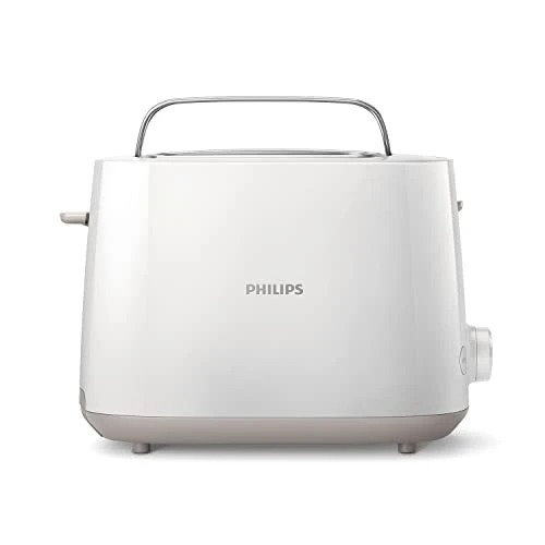 Philips Domestic Appliances Grille-pain - 2 Fentes, 8 Réglages, Réchauffe-Viennoiseries, Décongélation, Surélévation, Arrêt Automatique, (HD2581/00), Blanc, Taille unique