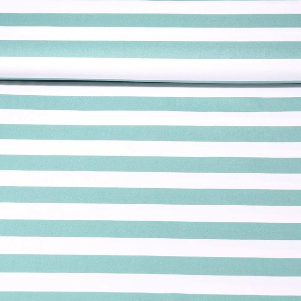 Popeline de coton - Rayures 25mm Vert menthe foncé