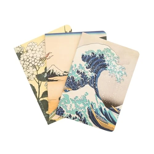 Grupo Erik - Lot de 3 Carnets Hokusai - Carnet de Notes A6, Notebook, Carnet de Voyage, Carnet de Recettes, Journal Intime