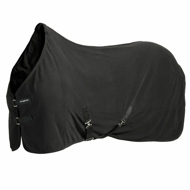 Chemise d'écurie équitation en polaire Cheval et Poney - Polaire basic noir