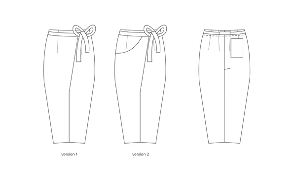 Papao wrap pants sewing pattern - Plus sizes 0 to 32
