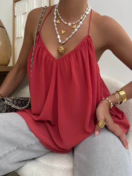 Top fluide à bretelle LUCIUS - brique