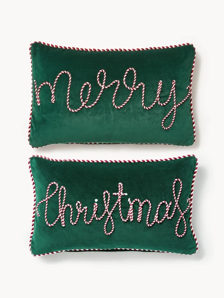 Housses de coussin rectangulaires en velours Jolly, 2 pièces | Westwing