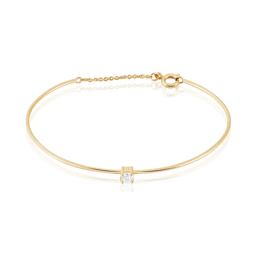 Bracelet Jonc Plaqué Or Jaune Nilay Oxyde De Zirconium