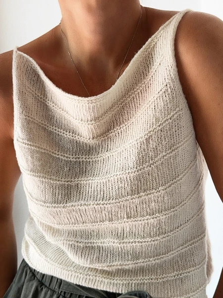 Patron de tricot Top Leela Chemise d'été sans manches Top Down Instructions de tricot