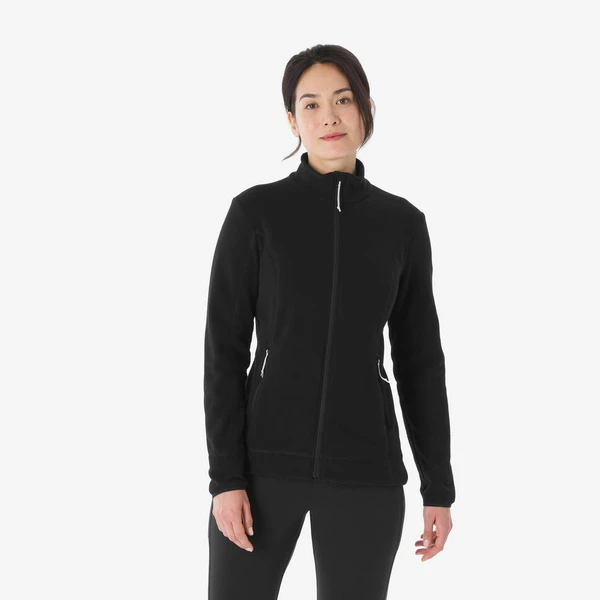 Polaire de randonnée montagne femme, MH100 full zip orange