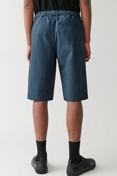 COTTON-MIX LONG SHORTS - blue - Shorts - COS FR