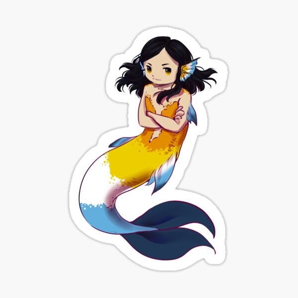 Sirène aux couleurs AroAce | Sticker