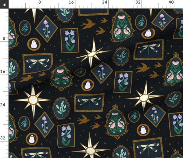 Fabric in Big dark cottage core wall