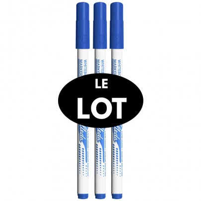 Lot de 3 Feutres effacables Velleda Bleu - Pointes fines