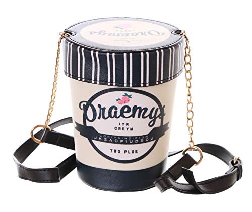 Kawaii-Story LB-167-2 Ice Cream Trend Sac à bandoulière en cuir synthétique pour femme Noir