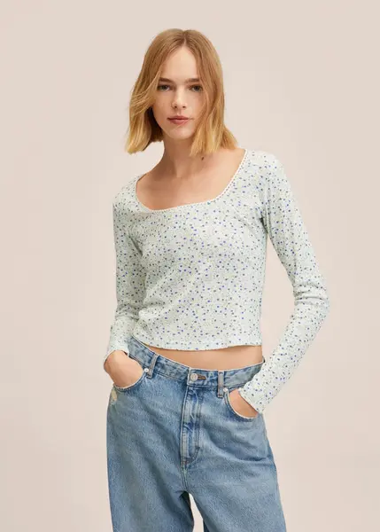 T-shirt imprimé floral -  Femme | MANGO OUTLET France