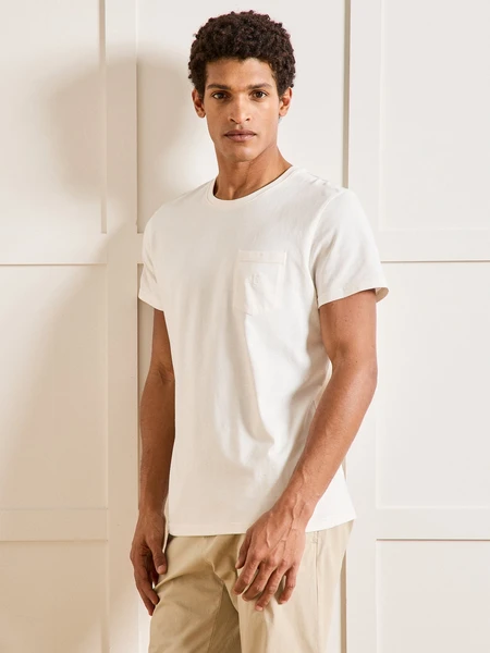T-shirt uni brodé homme coton biologique