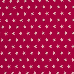 Tissus coton étoiles - Fuchsia et blanc | Rascol