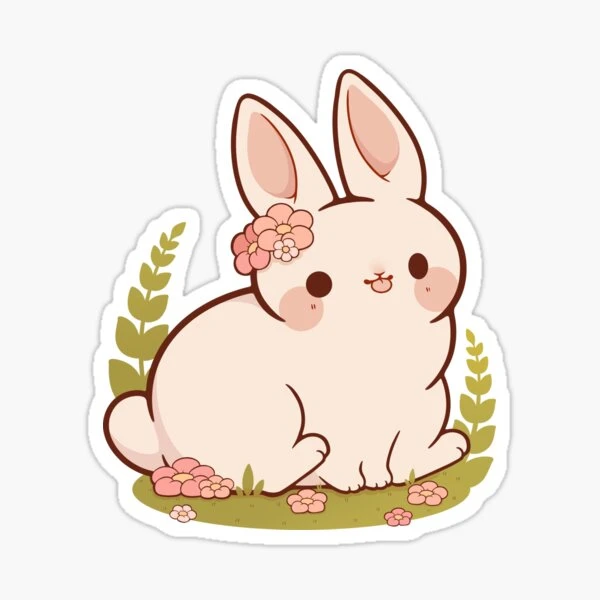 Lapin fleur de printemps | Sticker