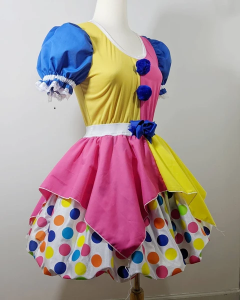 VK Freakshow harlequin clown kei clowncore polka dot clown Halloween costume dress small to plus size