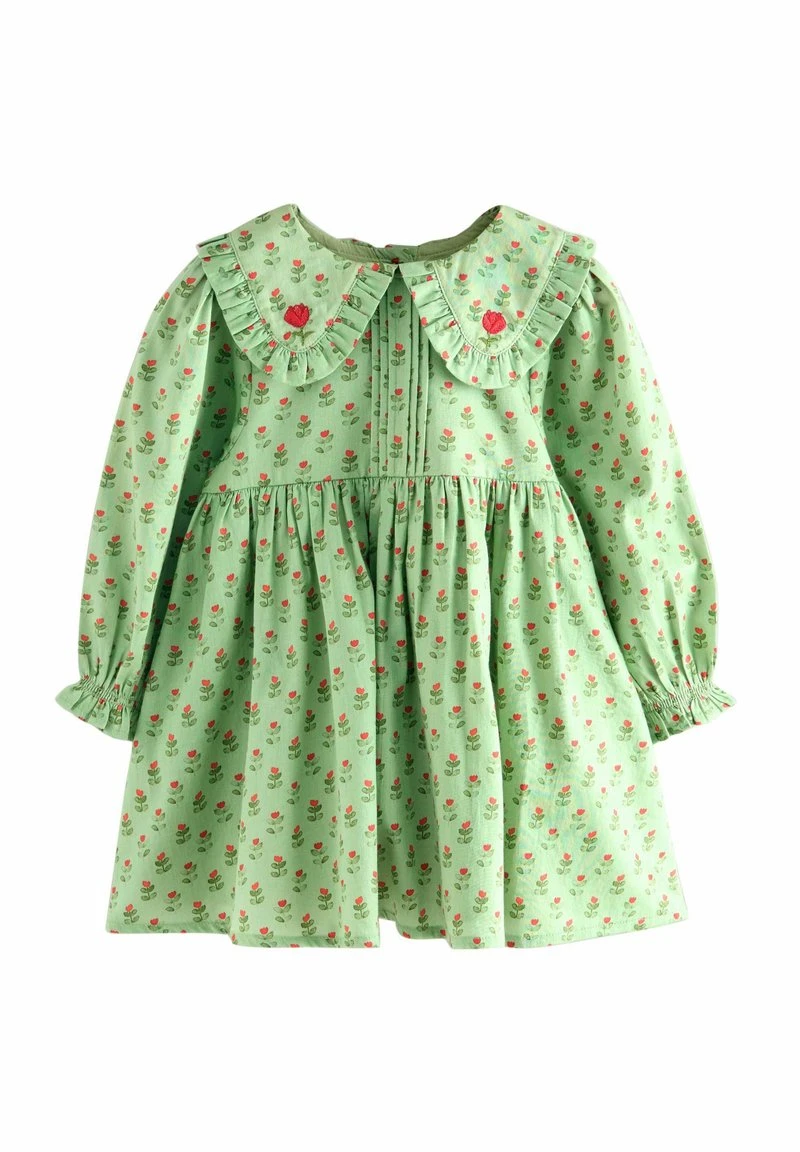 REGULAR FIT - COLLAR LONG SLEEVE - Robe de jour - green printed