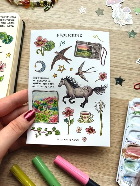 "Frolicking" Sticker sheet