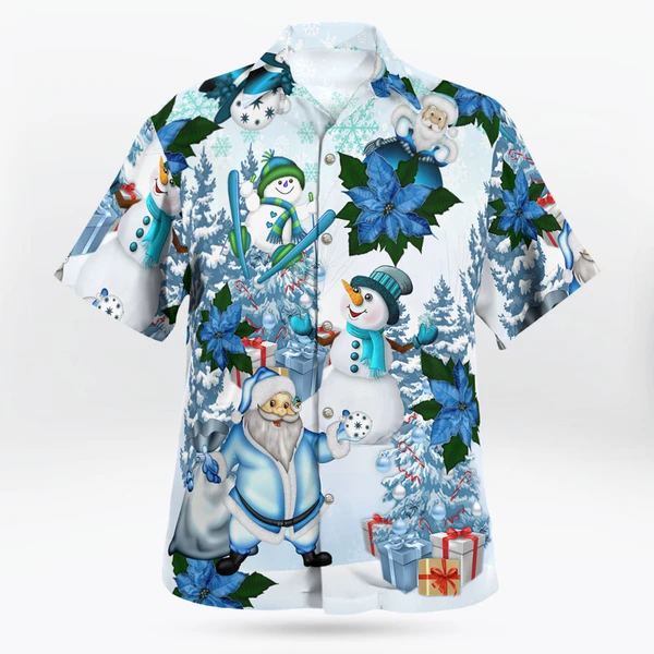 Christmas Snowman Unisex Hawaiian Shirt - Tropi Hawaiian Shirts
