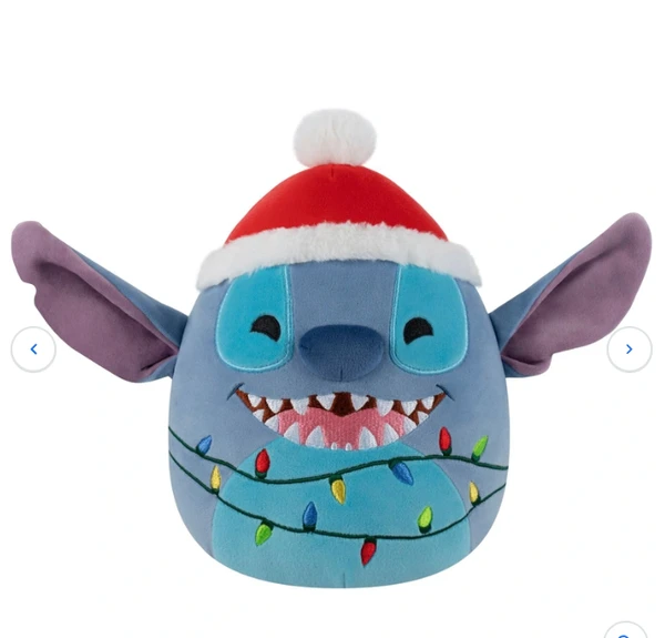 Squishmallows - Peluche Stitch avec Bonnet de Noël 20 cm