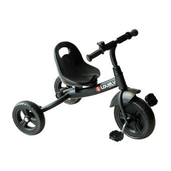 Tricycle enfants multi-équipé garde-boue sonnette pédales antidérapantes siège réglable 2 positions avec dossier