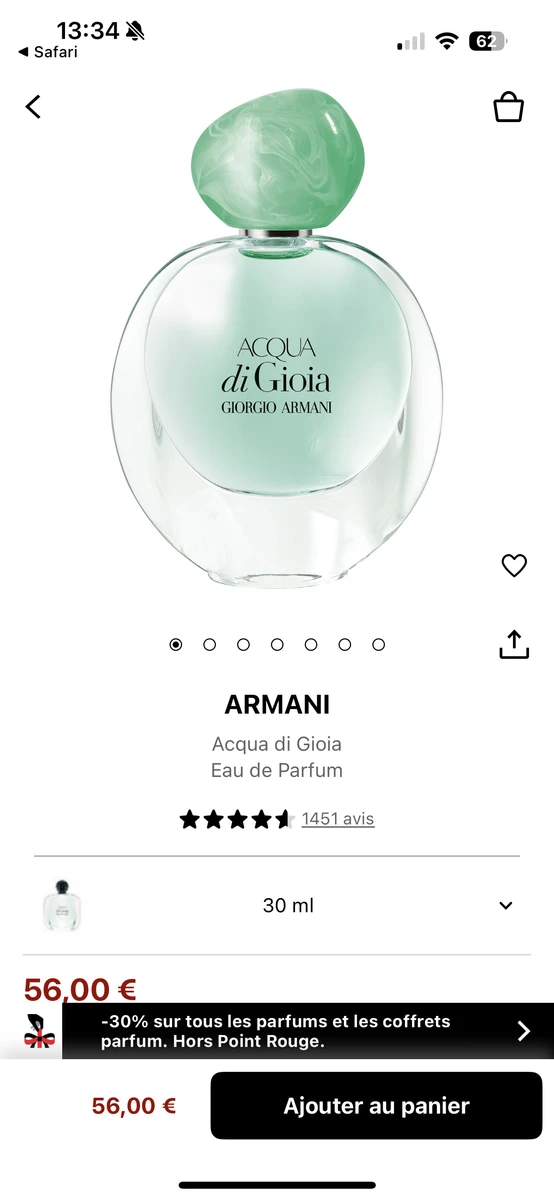 Eau de parfum acqua Di gioia