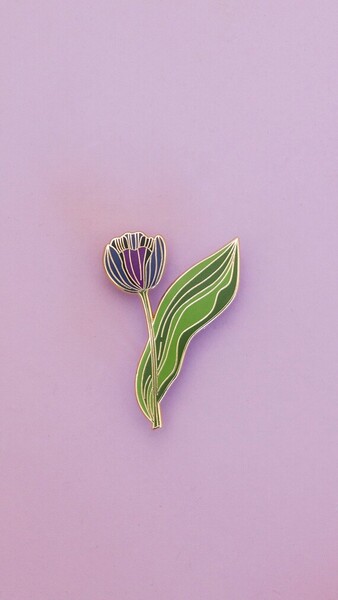 Épingle en émail de tulipe, Cadeau de tulipe, Épingle d’amoureux des fleurs, Badge de tulipe, Épingle à broche de tulipe, Accessoire botanique, Épingle à sac à dos