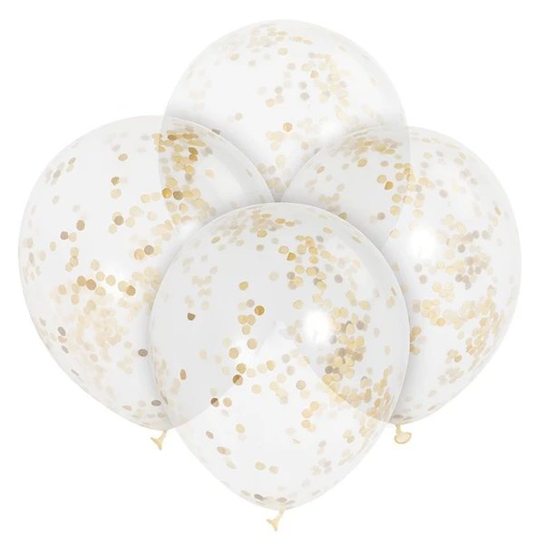 6 ballons confettis dorés Celebration 30cm